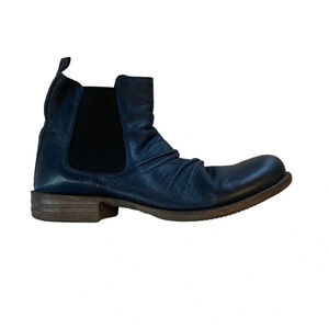 Miz Mooz Lissie Blue Black Leather Chelsea Boots 8.5